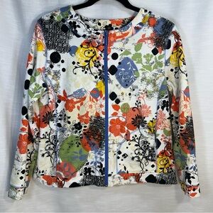 ONQUE CASUALS Floral Lightweight Zip-Up Jacket Size PS